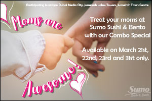 Treat your moms at Sumo Sushi & Bento with our Combo Special!!