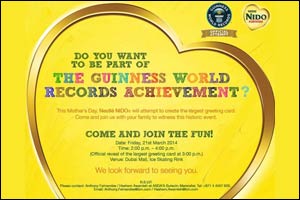 NIDO Invite: Guinness World Record attempt to create the largest greeting Card