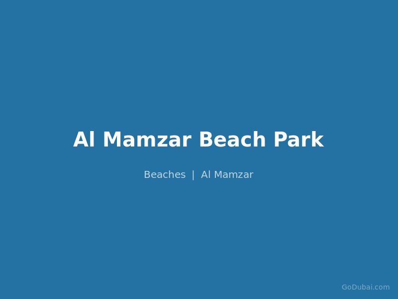 Al Mamzar Beach Park