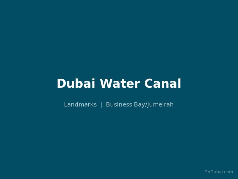 Dubai Water Canal