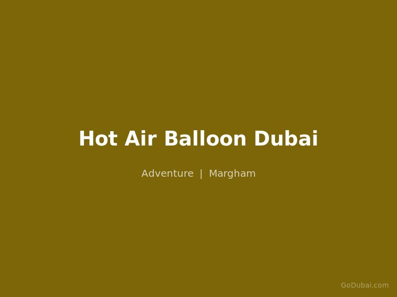 Hot Air Balloon Dubai