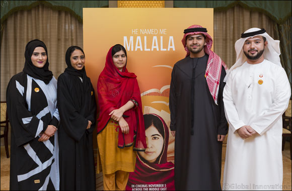Nobel peace prize winner Malala Yousafzai receives standing ovation after �He Named Me Malala' premiere in UAE