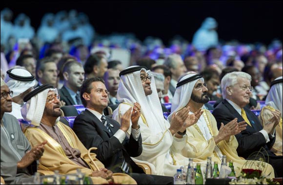 Mohammed bin Rashid and Mohammed bin Zayed attends 9th World Future Energy Summit, During the Abu Dhabi Sustainability Week Opening Ceremony