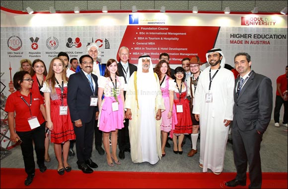 MODUL University Dubai welcomes H.H. Sheikh Nahyan bin Mubarak Al Nahyan at GETEX 2016