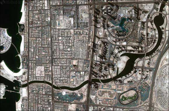 First space image of Dubai Water Canal full of water