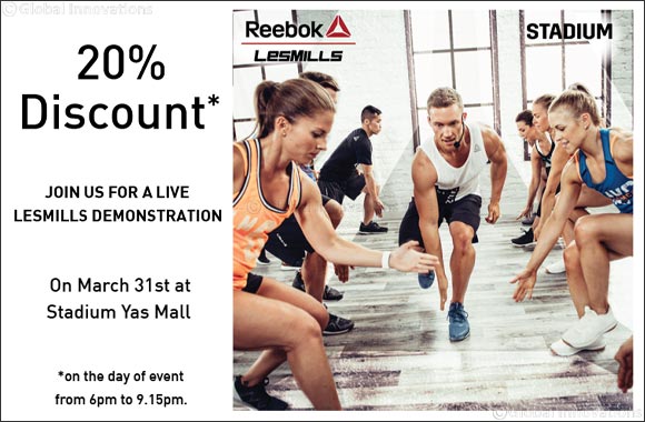 Reebok Les Mills� invites you to witness a live workout demonstration at Stadium, Yas Mall