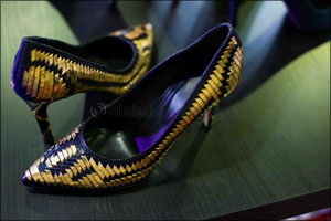 World Premiere of Gold and Diamond-Studded Women's Shoe Collection Dazzles Trade Visitors at Leatherworld Middle East