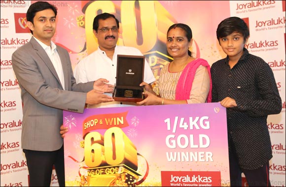 Joyalukkas presents � Kilo Gold to the Winners of the ongoing �Joyalukkas Shop & Win Upto 60 Kg Gold' promotion