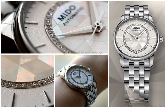 Mido's Baroncelli Prisma -  A sparkling play of prisms enhanced by 51 diamonds