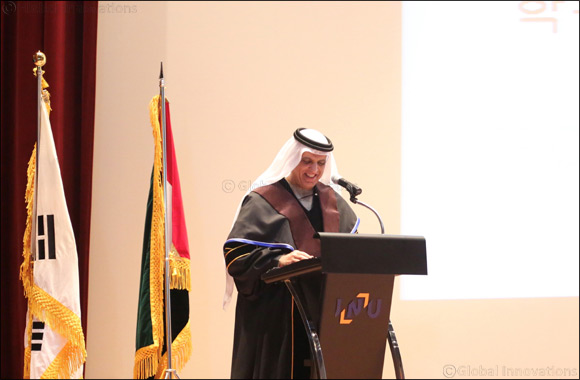 H.H. Sheikh Saud bin Saqr Al Qasimi receives Honorary Doctorate in Economics from Incheon National University (INU) in recognition of his outstanding achievements in improving Ras