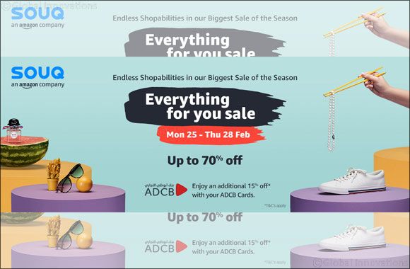 SOUQ's �Everything For You Sale' is Back, Offering Savings Of Up To 70%