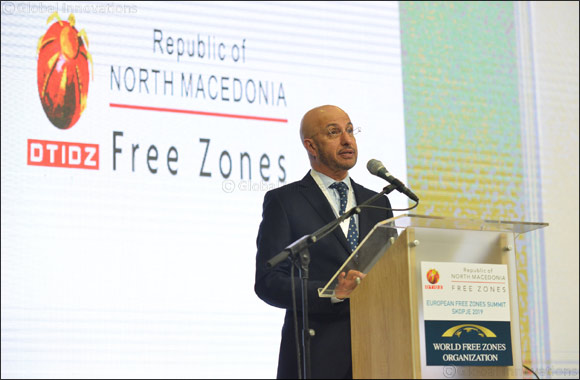 Dr Mohammed Al Zarooni, Chairman of the World Free Zones Organization inaugurates the first European Free Zones Summit in Skopje, North Macedonia