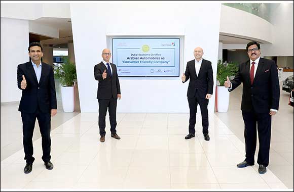 Arabian Automobiles Company Certified by Dubai Economy as �Consumer-Friendly Company�