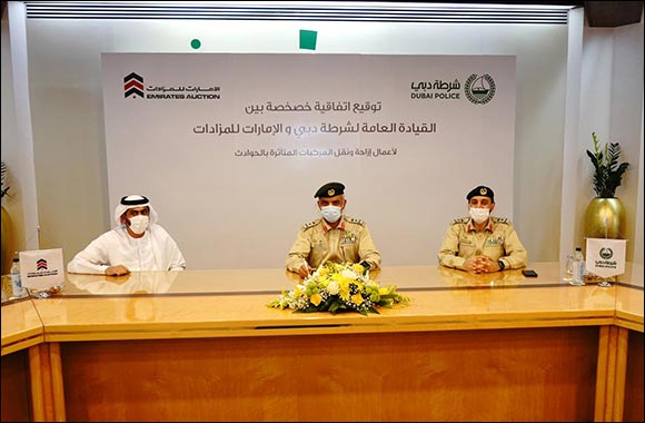 Dubai Police, Emirates Auction Sign Deal to Provide Assistance for Accident-damaged Light Vehicles
