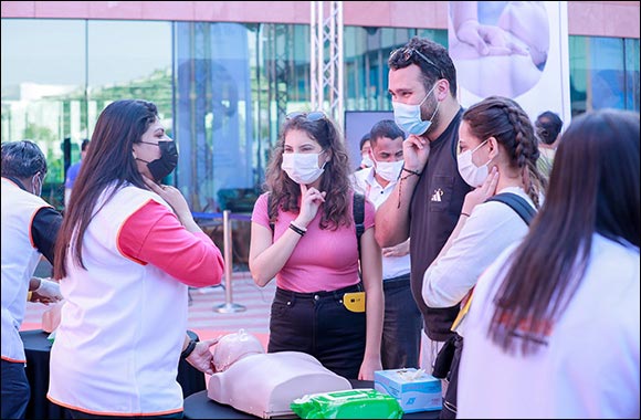 Aster Volunteers conduct Basic Life Support Awareness Training for Visitors at the India Pavilion, EXPO 2020