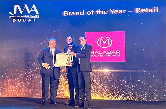 Malabar Gold & Diamonds Wins �Brand of the Year - Retail' at Jewellery World Awards Dubai 2022
