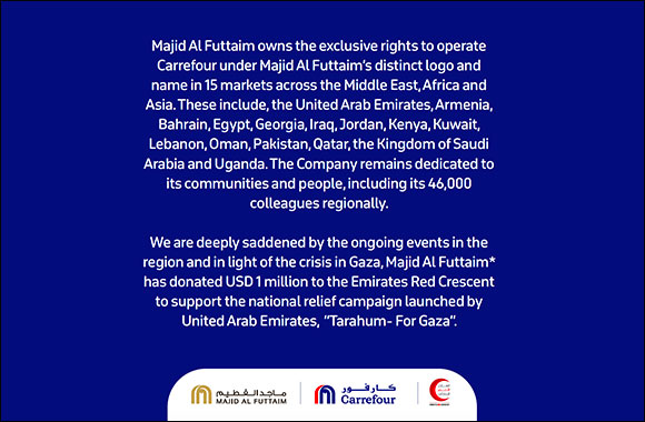 Majid Al Futtaim Donates USD 1 Million to the Emirates Red Crescent to Support the National Relief Campaign Tarahum- for Gaza
