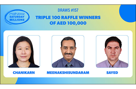 Mahzooz's 157th Draws Celebrate Three Lucky Raffle Winners each taking home AED 100,000
