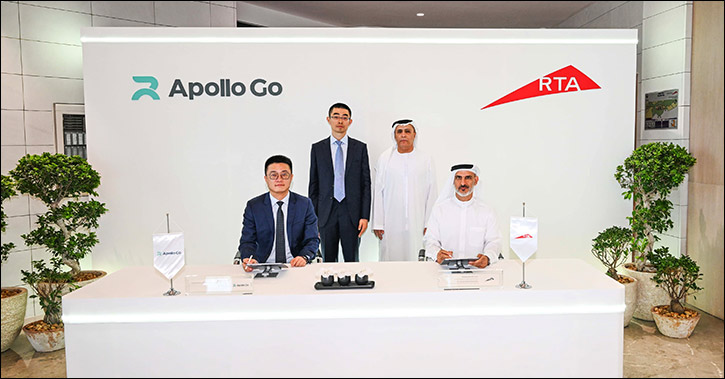 RTA Signs MoU with Baidu's Apollo Go to Launch Operational Trials of Autonomous Taxis in 2025