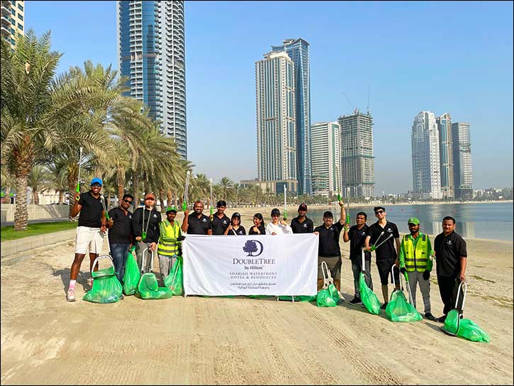 DoubleTree by Hilton Sharjah Waterfront Hotel & Residences and BEEAH reunite for a shoreline clean-up
