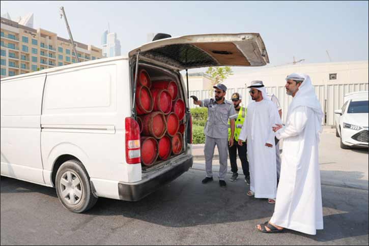 RTA Imposes Fines on Vehicles of Illegal Household Gas Cylenders Distribution in coordination with 15 relevant entities across the emirate