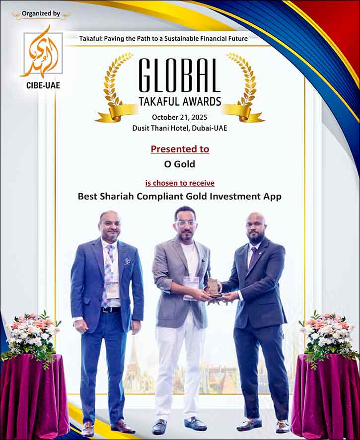 O Gold Receives 'Best Shariah Compliant Gold Investment App' at Global Takaful & Re-Takaful Awards 2025