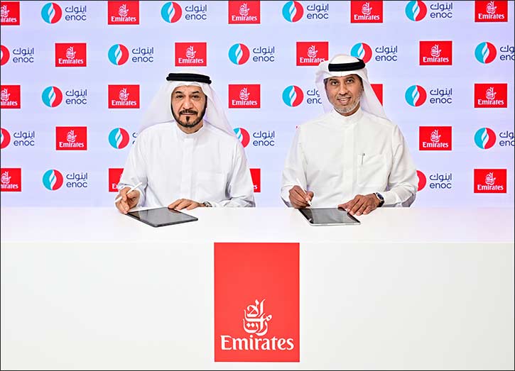 Emirates and ENOC Group sign MoU to explore Sustainable Aviation Fuel supply in Dubai