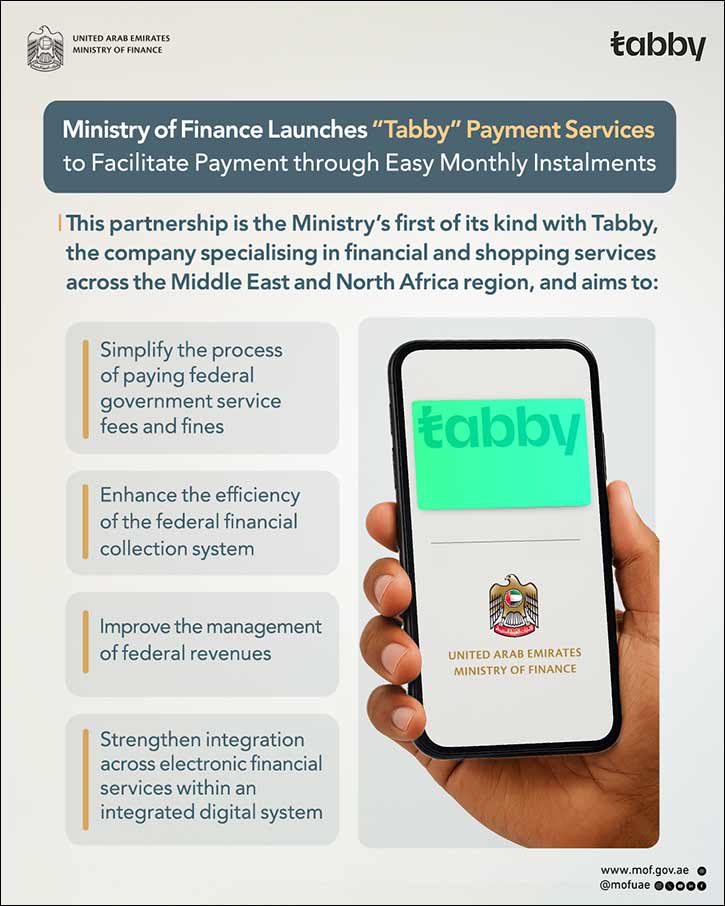 Ministry of Finance Launches Tabby Payment Services to facilitate payment of government fees and fines through easy monthly installments