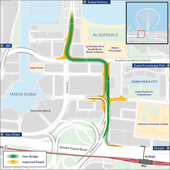 RTA Completes 65% of Bridge Development Project Leading to Dubai Harbour Access Points in Collaboration with Shamal Holding