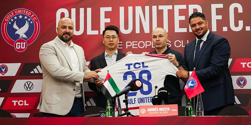 TCL and Gulf United FC Announce New Partnership as Andrés Iniesta Begins Coaching Chapter in Dubai