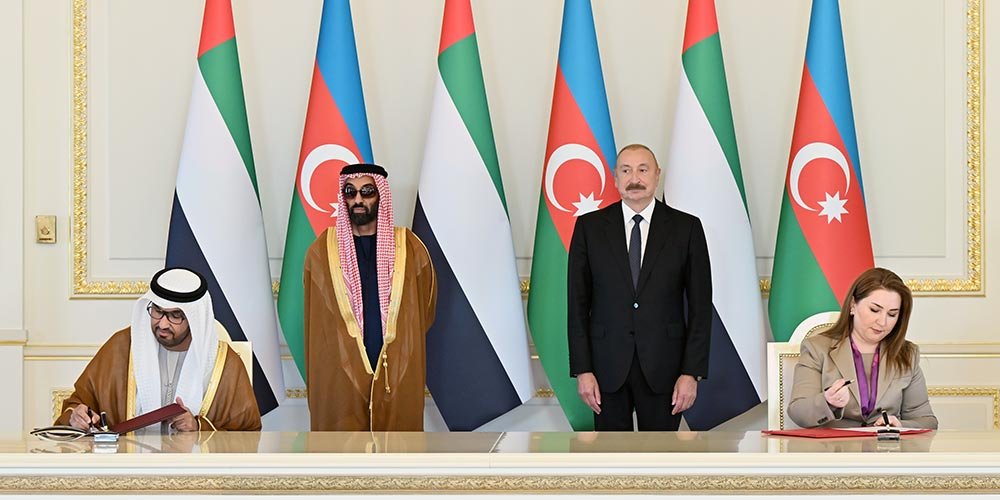 Tahnoon bin Zayed and President of Azerbaijan witness Masdar agreement to explore new renewable energy projects and round-the-clock power opportunities