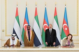 Tahnoon bin Zayed and President of Azerbaijan witness Masdar agreement to explor