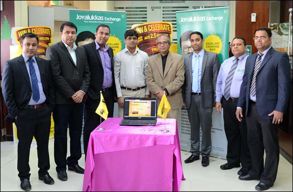 Joyalukkas Exchange conducts the Western Union's �Win & Celebrate' promotion's 2nd prize winner.