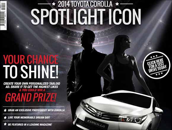 �Step into the Spotlight' with Corolla and make your dreams come true
