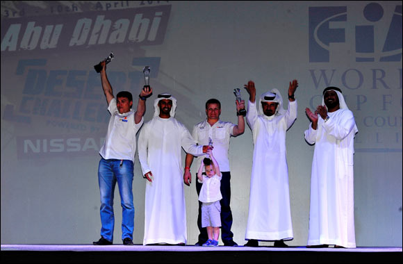 Sheikh Zayed Bin Hamdan presents trophies at prizegiving for Abu Dhabi Desert Challenge