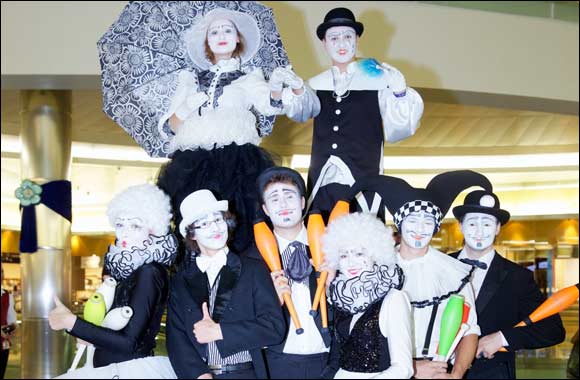 Black and white themed Art of Circus sprinkles colors of joy at Reef Mall