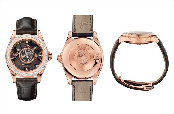 OMEGA's new De Ville Central Tourbillon dazzles with a diamond-set bezel