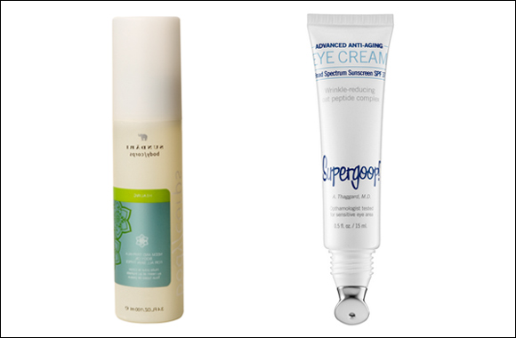 SUNDÃRI's Neem and Triphala body Oil and Supergoop! Advanced SPF 40 Anti-Aging Eye Cream