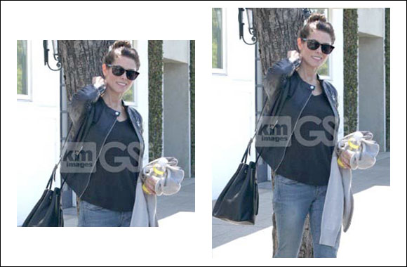 Armani Exchange Style Alert: 'Twilight' Starlet Ashley Greene spotted wearing an Armani Exchange Leather Jacket