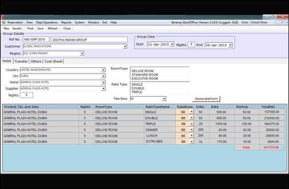 Global Innovations Travel Technology Alert: Group Quotation and Costing � simplify the task for DMC's and Tour Operators