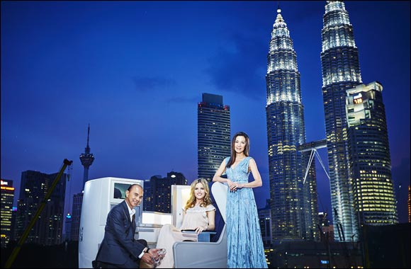 sachin and babi light blue dress Tan Sri Michelle Yeoh, Datuk Jimmy Choo OBE and Georgia May Jagger create  fairy-tale moment in Malaysia to celebrate British Airways' launch