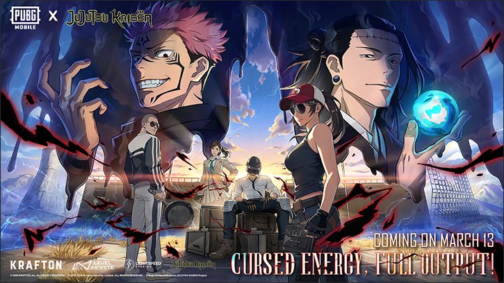 Jujutsu kaisen and new evolving universe mode hit pubg mobile's 8th anniversary version 4.3 update